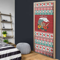 Shaka Sign Skull Mele Kalikimaka Personalized Door Cover Hawaiian Quilt Pattern - Polynesian Pride