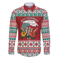 Shaka Sign Skull Mele Kalikimaka Personalized Family Matching Off Shoulder Short Dress and Hawaiian Shirt Hawaiian Quilt Pattern - Polynesian Pride