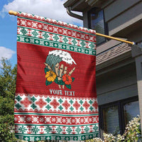 Shaka Sign Skull Mele Kalikimaka Personalized Garden Flag Hawaiian Quilt Pattern - Polynesian Pride