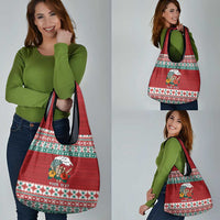 Shaka Sign Skull Mele Kalikimaka Personalized Grocery Bag Hawaiian Quilt Pattern - Polynesian Pride