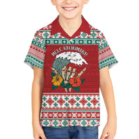 Shaka Sign Skull Mele Kalikimaka Personalized Kid Hawaiian Shirt Hawaiian Quilt Pattern - Polynesian Pride