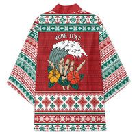 Shaka Sign Skull Mele Kalikimaka Personalized Kimono Hawaiian Quilt Pattern - Polynesian Pride