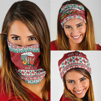 Shaka Sign Skull Mele Kalikimaka Personalized Neck Gaiter Hawaiian Quilt Pattern - Polynesian Pride