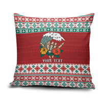 Shaka Sign Skull Mele Kalikimaka Personalized Pillow Cover Hawaiian Quilt Pattern - Polynesian Pride