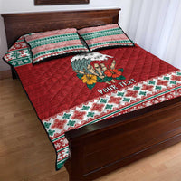 Shaka Sign Skull Mele Kalikimaka Personalized Quilt Bed Set Hawaiian Quilt Pattern - Polynesian Pride