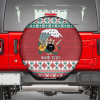 Shaka Sign Skull Mele Kalikimaka Personalized Spare Tire Cover Hawaiian Quilt Pattern - Polynesian Pride