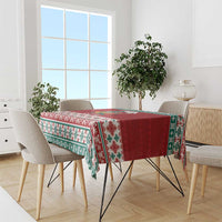 Shaka Sign Skull Mele Kalikimaka Personalized Tablecloth Hawaiian Quilt Pattern - Polynesian Pride