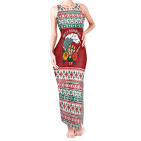 Shaka Sign Skull Mele Kalikimaka Personalized Tank Maxi Dress Hawaiian Quilt Pattern - Polynesian Pride