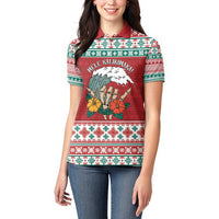 Shaka Sign Skull Mele Kalikimaka Personalized Women Polo Shirt Hawaiian Quilt Pattern - Polynesian Pride