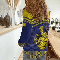 Niue Coconut Crab Women Casual Shirt Rock of Polynesia