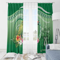 Norfolk Parakeet Tropical Window Curtain Norfolk Island Tribal Pattern
