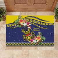 Monuina e Kilisimasi Niue Christmas Rubber Doormat Niuean Tribal Pattern