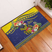 Monuina e Kilisimasi Niue Christmas Rubber Doormat Niuean Tribal Pattern