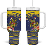 Monuina e Kilisimasi Niue Christmas Tumbler With Handle Niuean Tribal Pattern