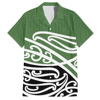 Green Fern New Zealand Kowhai Ngutukak Family Matching Off The Shoulder Long Sleeve Dress and Hawaiian Shirt - Polynesian Pride
