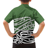Green Fern New Zealand Kowhai Ngutukak Family Matching Puletasi and Hawaiian Shirt - Polynesian Pride