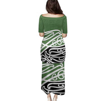 Green Fern New Zealand Kowhai Ngutukak Family Matching Puletasi and Hawaiian Shirt - Polynesian Pride