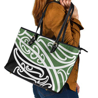 Green Fern New Zealand Kowhai Ngutukak Leather Tote Bag - Polynesian Pride
