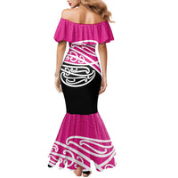 All Pink New Zealand Kowhai Ngutukak Family Matching Mermaid Dress and Hawaiian Shirt - Polynesian Pride