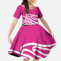 All Pink New Zealand Kowhai Ngutukak Family Matching Summer Maxi Dress and Hawaiian Shirt - Polynesian Pride