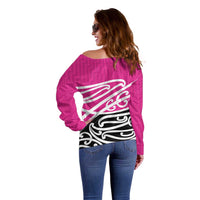 All Pink New Zealand Kowhai Ngutukak Off Shoulder Sweater - Polynesian Pride