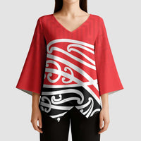 All Red New Zealand Kowhai Ngutukak Kimono Sleeve Blouse - Polynesian Pride