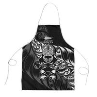 New Zealand Lawn Bowls Apron Black Maori Warrior Tribal Silver Fern - Polynesian Pride
