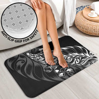 New Zealand Lawn Bowls Bathroom Set Black Maori Warrior Tribal Silver Fern - Polynesian Pride