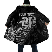 New Zealand Lawn Bowls Custom Cloak Black Maori Warrior Tribal Silver Fern - Polynesian Pride