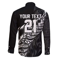 New Zealand Lawn Bowls Custom Family Matching Long Sleeve Bodycon Dress and Hawaiian Shirt Black Maori Warrior Tribal Silver Fern LT9 - Polynesian Pride