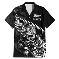 New Zealand Lawn Bowls Custom Family Matching Mermaid Dress and Hawaiian Shirt Black Maori Warrior Tribal Silver Fern LT9 Dad's Shirt - Short Sleeve Black - Polynesian Pride