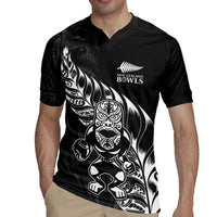 New Zealand Lawn Bowls Custom Rugby Jersey Black Maori Warrior Tribal Silver Fern - Polynesian Pride
