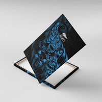 New Zealand Lawn Bowls Canvas Wall Art Blue Maori Warrior Tribal Silver Fern - Polynesian Pride