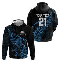 New Zealand Lawn Bowls Custom Hoodie Blue Maori Warrior Tribal Silver Fern - Polynesian Pride