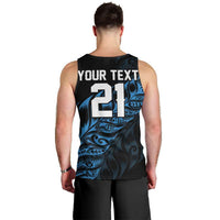 New Zealand Lawn Bowls Custom Men Tank Top Blue Maori Warrior Tribal Silver Fern - Polynesian Pride