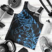New Zealand Lawn Bowls Custom Men Tank Top Blue Maori Warrior Tribal Silver Fern - Polynesian Pride