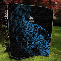 New Zealand Lawn Bowls Quilt Blue Maori Warrior Tribal Silver Fern - Polynesian Pride