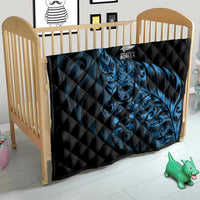 New Zealand Lawn Bowls Quilt Blue Maori Warrior Tribal Silver Fern - Polynesian Pride