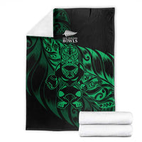 New Zealand Lawn Bowls Blanket Green Maori Warrior Tribal Silver Fern - Polynesian Pride