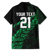 New Zealand Lawn Bowls Custom Family Matching Long Sleeve Bodycon Dress and Hawaiian Shirt Green Maori Warrior Tribal Silver Fern LT9 - Polynesian Pride