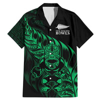 New Zealand Lawn Bowls Custom Family Matching Mermaid Dress and Hawaiian Shirt Green Maori Warrior Tribal Silver Fern LT9 Dad's Shirt - Short Sleeve Green - Polynesian Pride