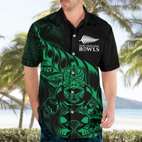 New Zealand Lawn Bowls Custom Hawaiian Shirt Green Maori Warrior Tribal Silver Fern LT9 - Polynesian Pride