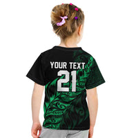 New Zealand Lawn Bowls Custom Kid T Shirt Green Maori Warrior Tribal Silver Fern LT9 - Polynesian Pride
