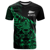 New Zealand Lawn Bowls Custom T Shirt Green Maori Warrior Tribal Silver Fern - Polynesian Pride