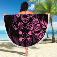 New Zealand Lawn Bowls Beach Blanket Pink Maori Warrior Tribal Silver Fern - Polynesian Pride