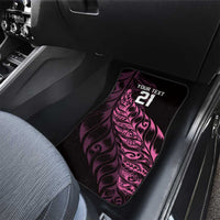 New Zealand Lawn Bowls Custom Car Mats Pink Maori Warrior Tribal Silver Fern - Polynesian Pride