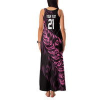 New Zealand Lawn Bowls Custom Family Matching Tank Maxi Dress and Hawaiian Shirt Pink Maori Warrior Tribal Silver Fern LT9 - Polynesian Pride