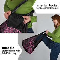 New Zealand Lawn Bowls Grocery Bag Pink Maori Warrior Tribal Silver Fern - Polynesian Pride