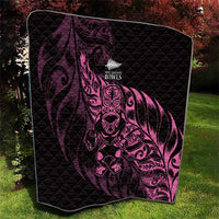 New Zealand Lawn Bowls Quilt Pink Maori Warrior Tribal Silver Fern - Polynesian Pride