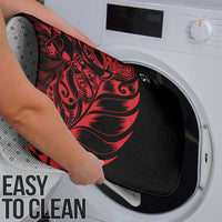 New Zealand Lawn Bowls Bathroom Set Red Maori Warrior Tribal Silver Fern - Polynesian Pride